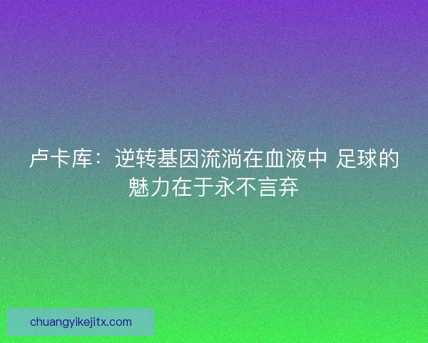 卢卡库：逆转基因流淌在血液中 足球的魅力在于永不言弃